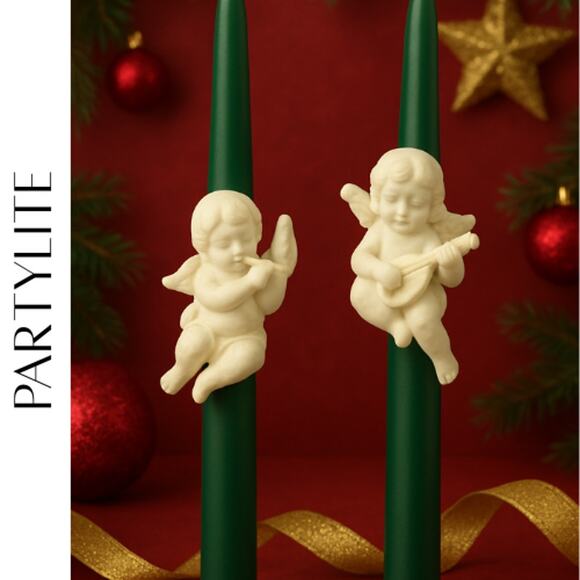 Partylite Cherub Candle Followers (1998--VINTAGE IN BOX!) - Picture 1 of 7